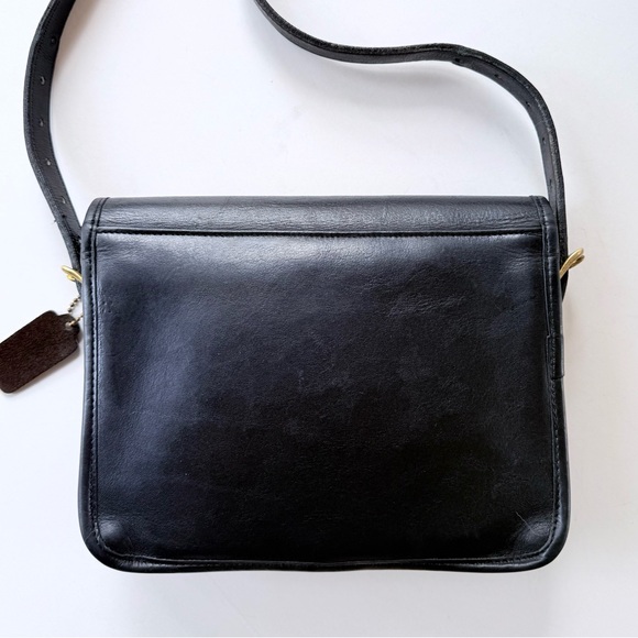 Vintage Coach Saddle Pouch Bag 9590 Black Glovetanned Leather New York City USA - Picture 4 of 15